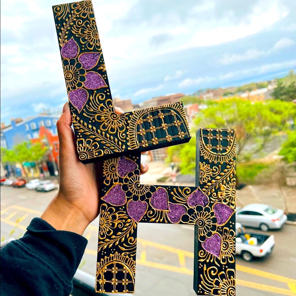 Selling personalized henna letters, dm me on instagram @sreenityakhenna